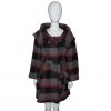 People's Market Long Check Red Black Coat