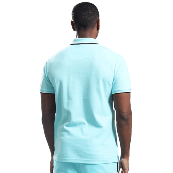 Marshall Artist Tipped S/S Polo Aqua - Image 2