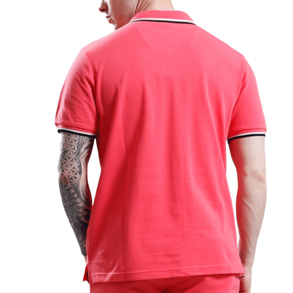Marshall Artist Tipped S/S Polo Salmon - Image 2