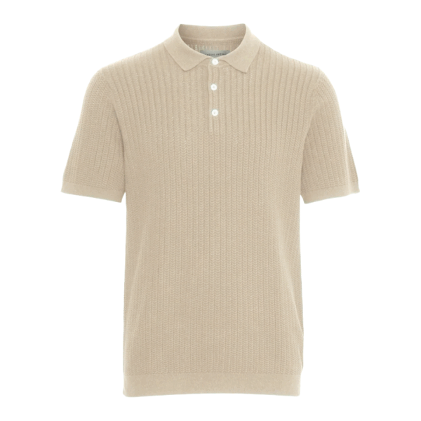 Casual Friday Karl Structured Knit Polo Wheat