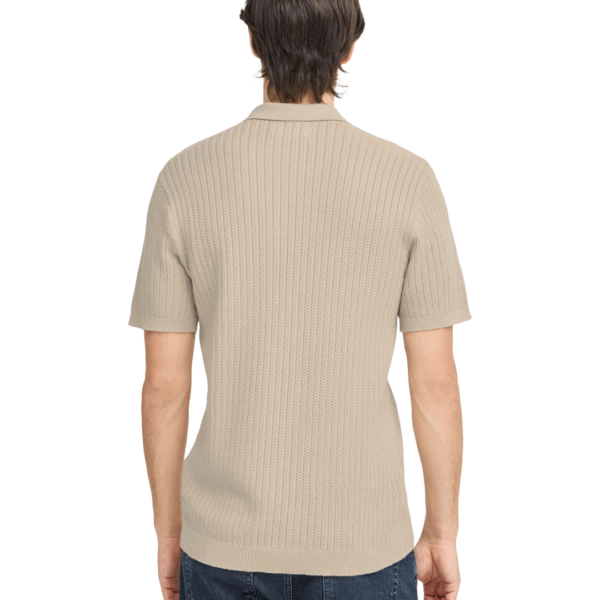Casual Friday Karl Structured Knit Polo Wheat - Image 3