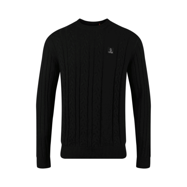Luke 1977 Mitcham Cable Knit Black