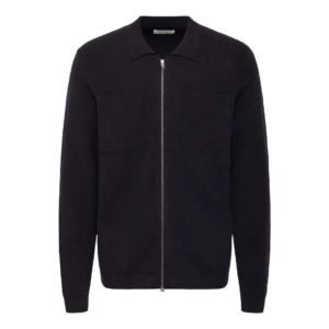 Casual Friday Claes Knitted Zip Cardigan Dark Navy
