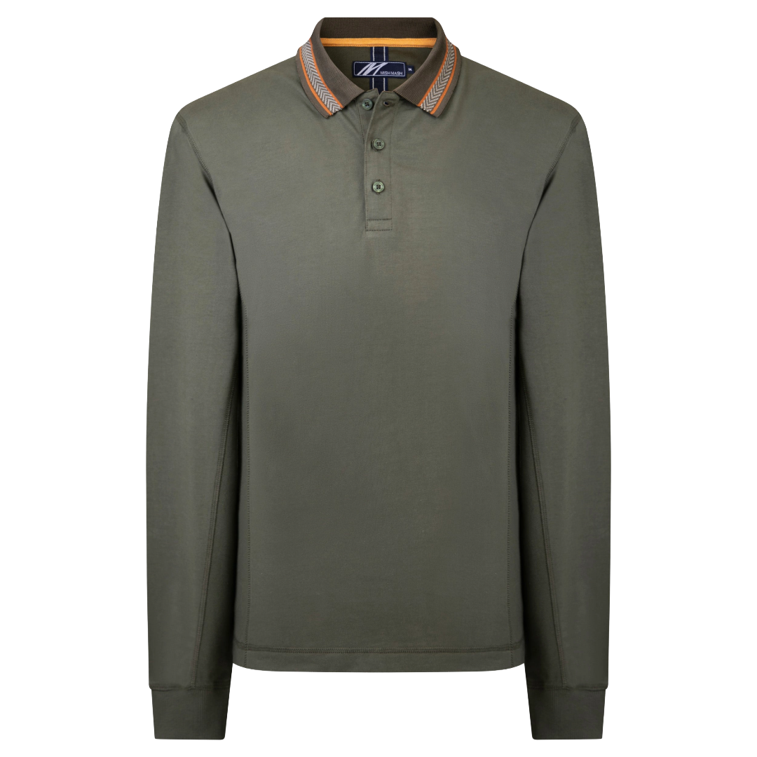 Mish Mash Space L/S Polo Khaki