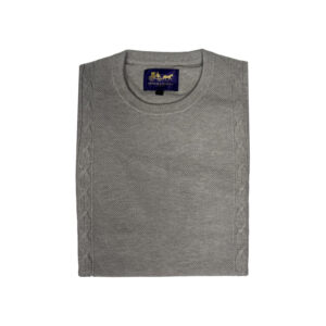Arthur & Russell KN432 Textured Crew Neck Knit Grey Mel