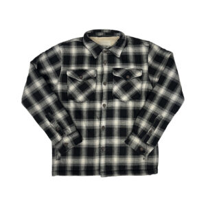 Van Larsson Shacket Check Charcoal
