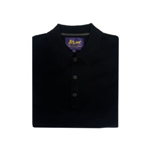 Arthur & Russell Merino Knitted Polo Black