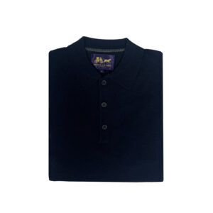 Arthur & Russell Merino Knitted Polo Navy