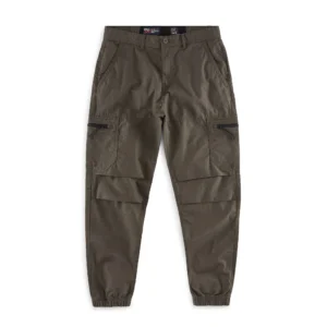 DML Jeans Flint Cuffed CargoTrousers In Dark Olive