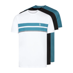 Luke 1977 Johnys 3PK T-Shirt Black Teal Stripe