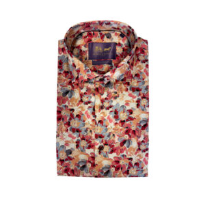 Arthur & Russell Digital Print Shirt Maroon