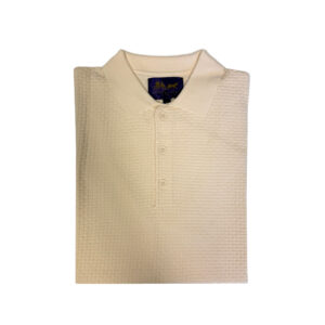 Arthur & Russell Textured Polo Knit Ivory