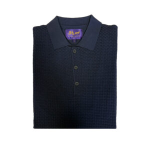 Arthur & Russell Textured Polo Knit Navy